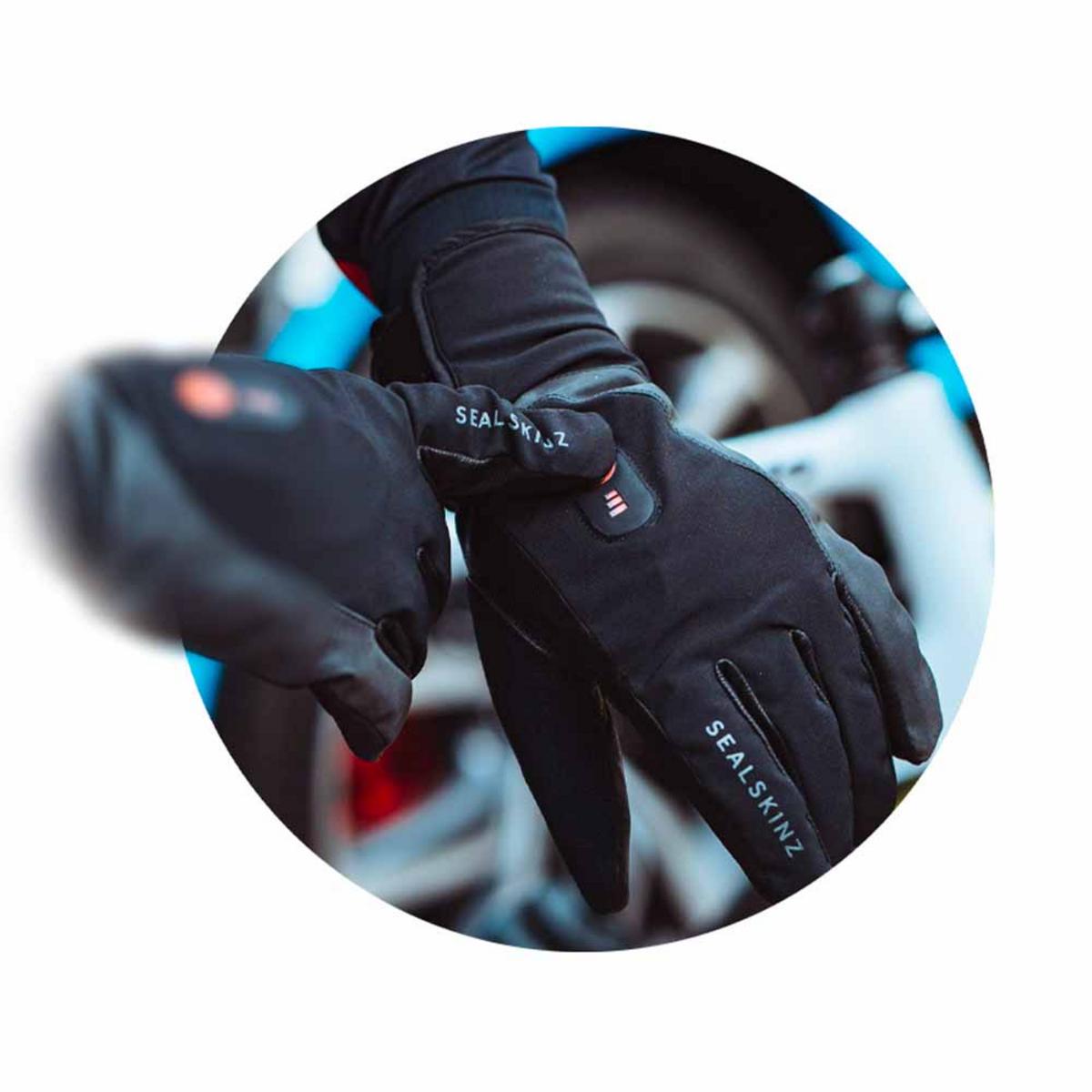 SealSkinz Upwell Waterproof Heated Cycle Gloves SealSkinz Upwell Waterproof Heated Cycle Gloves