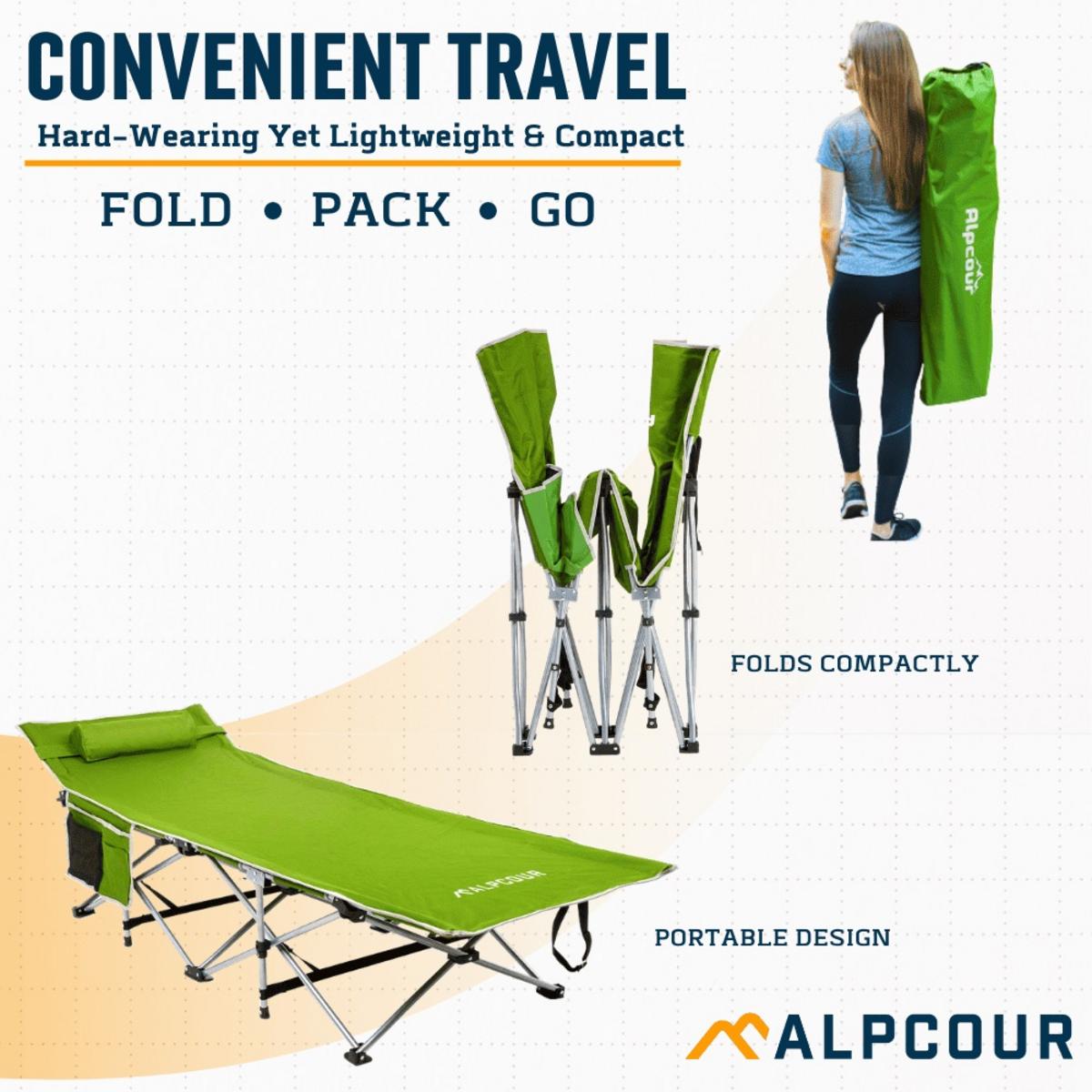 Alpcour Folding Camping Cot - Large Alpcour Folding Camping Cot - Large