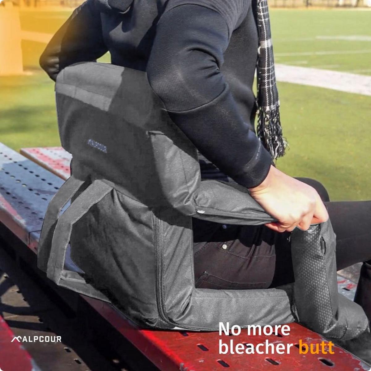 Alpcour Premium Reclining Stadium Seat with Armrests and Side Pockets - X-Wide Alpcour Premium Reclining Stadium Seat with Armrests and Side Pockets - X-Wide