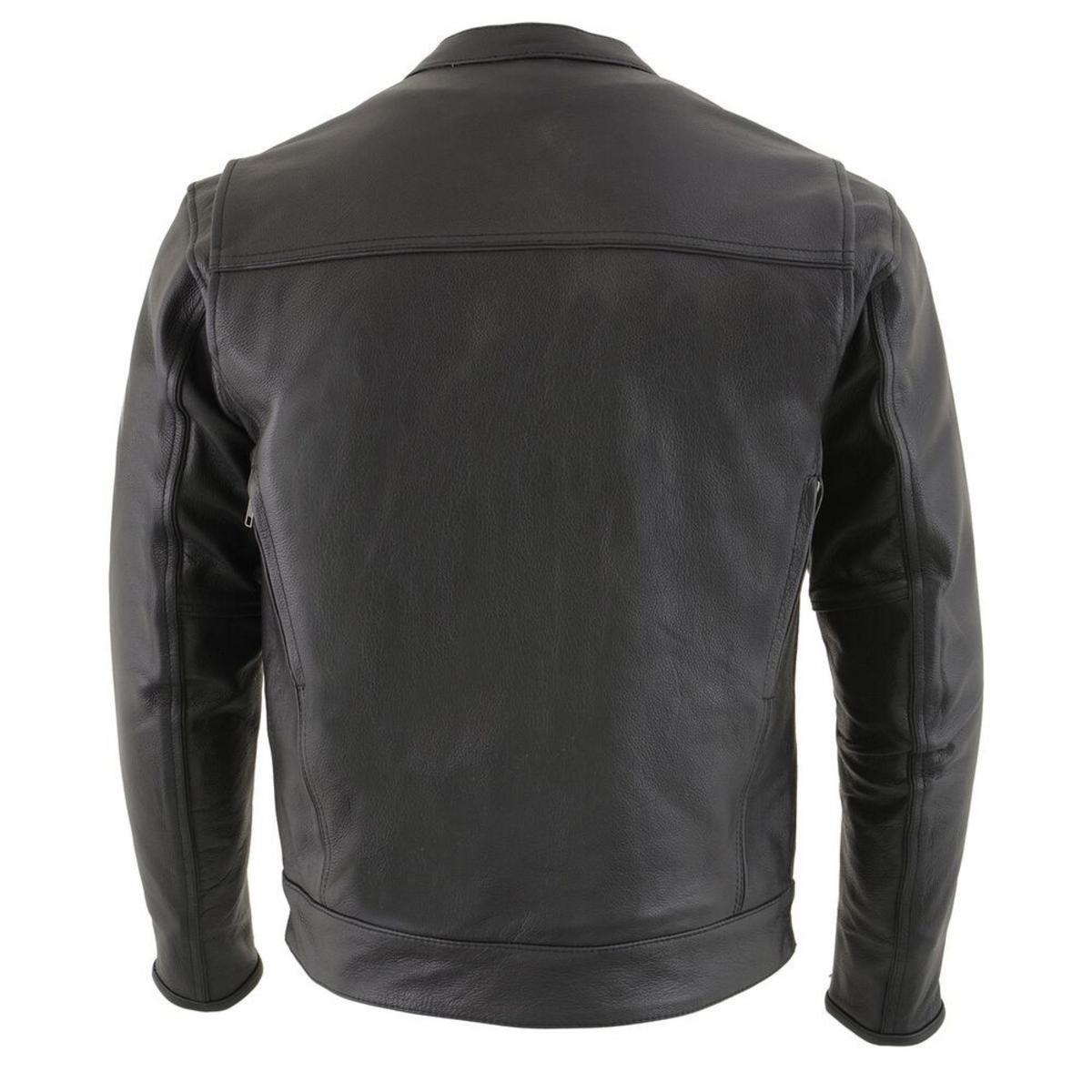 Milwaukee Leather Men's Cool-Tec Real Leather Scooter Style Motorcycle Jacket with Utility Pockets Milwaukee Leather Men's Cool-Tec Real Leather Scooter Style Motorcycle Jacket with Utility Pockets