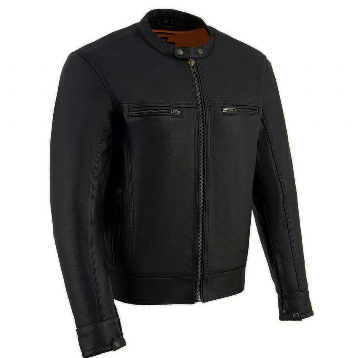 Milwaukee Leather Men's Cool-Tec Leather Scooter Style Motorcycle Jacket with Liner Milwaukee Leather Men's Cool-Tec Leather Scooter Style Motorcycle Jacket with Liner