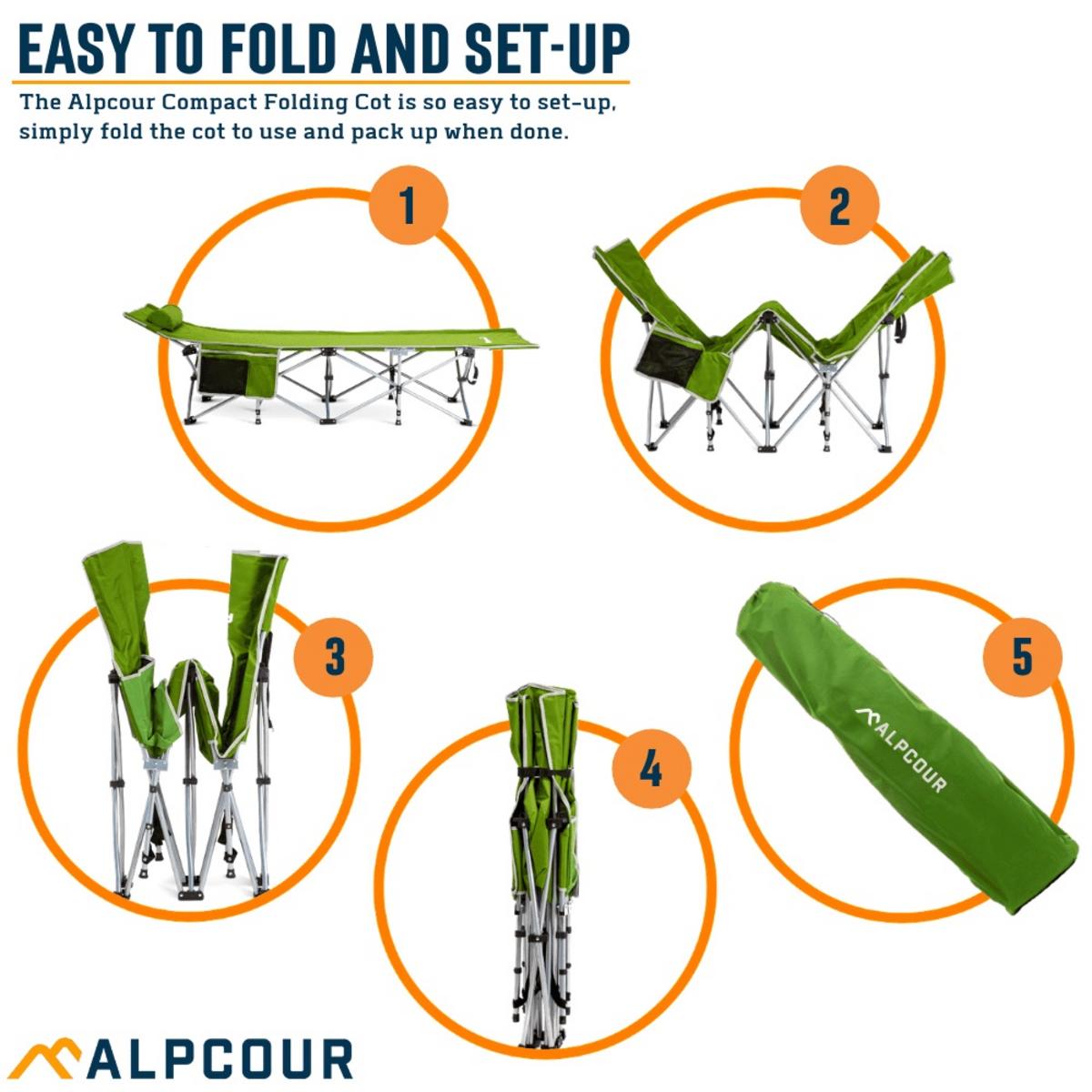 Alpcour Folding Camping Cot - Large Alpcour Folding Camping Cot - Large