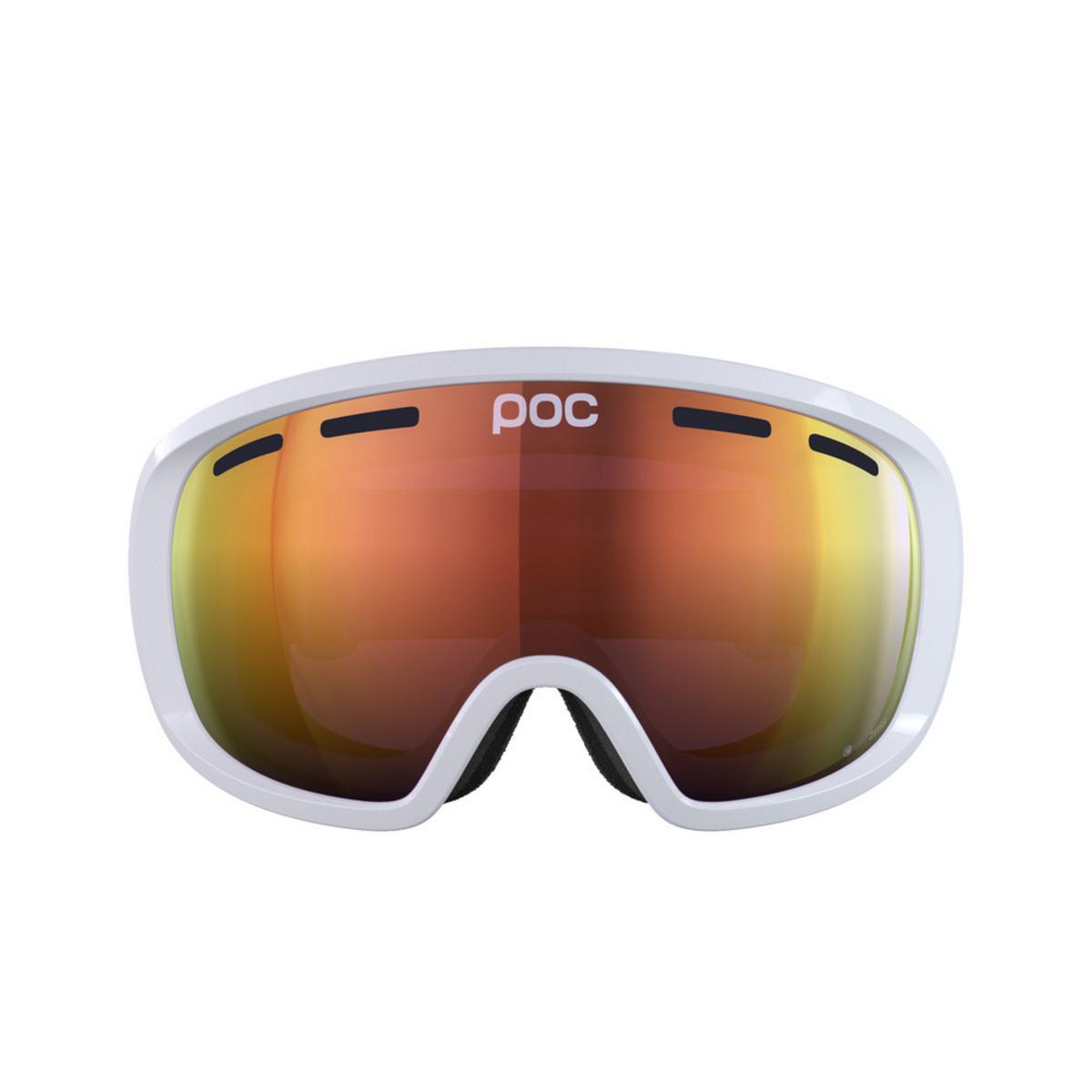 POC Fovea Ski Goggles Partly Sunny Orange Lens - Hydrogen White Frame POC Fovea Ski Goggles Partly Sunny Orange Lens - Hydrogen White Frame