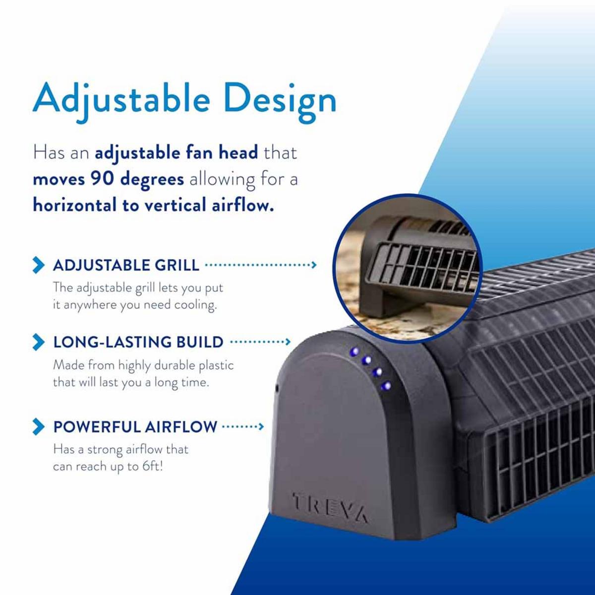 O2 Cool Treva Body Breeze Rechargeable Personal Fan with Wide Cooling Reach - Black O2 Cool Treva Body Breeze Rechargeable Personal Fan with Wide Cooling Reach - Black