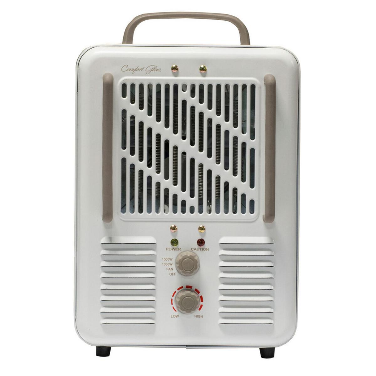World Marketing Comfort Glow Milkhouse Style Electric Heater with 3-prong Grounded Plug - White World Marketing Comfort Glow Milkhouse Style Electric Heater with 3-prong Grounded Plug - White