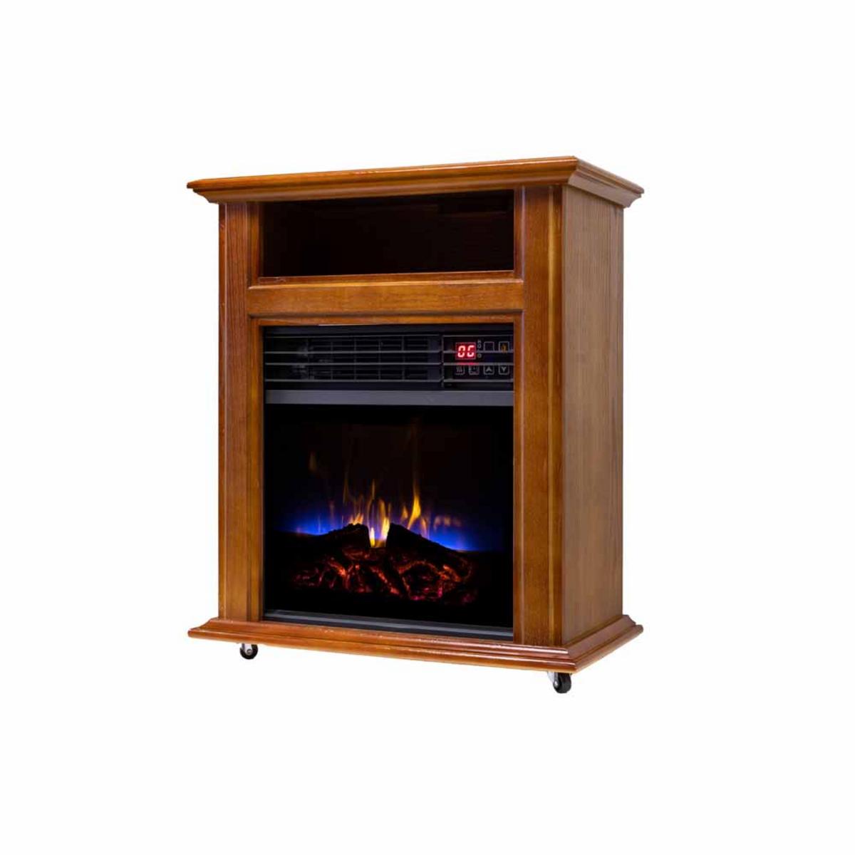 World Marketing Comfort Glow Electric Quartz Fireplace - French Walnut World Marketing Comfort Glow Electric Quartz Fireplace - French Walnut