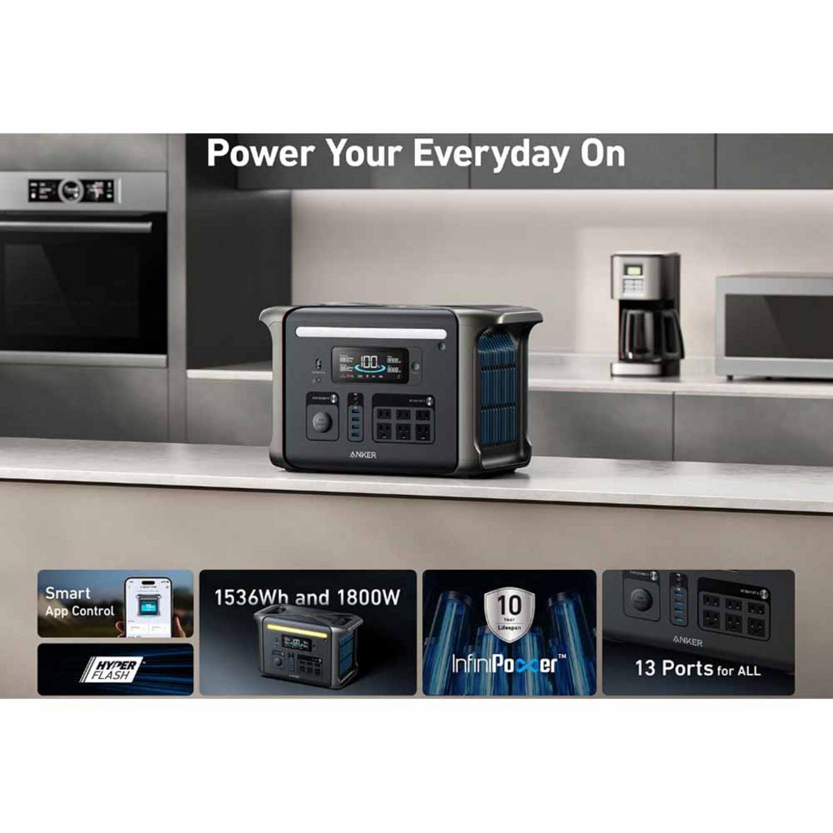 Anker Solix F1500 Portable Power Station 1536Wh/1800W Anker Solix F1500 Portable Power Station 1536Wh/1800W