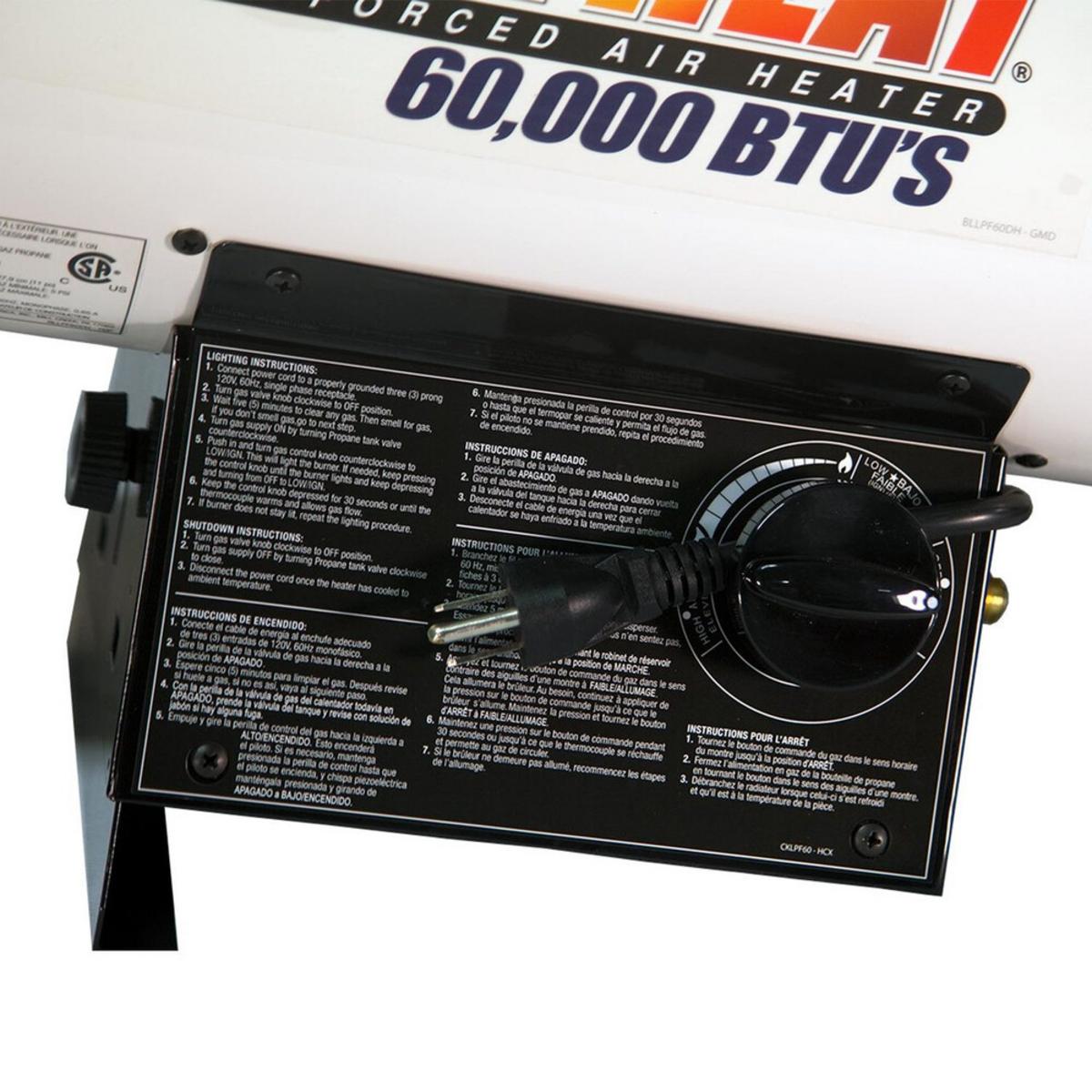 World Marketing 30K-60K BTUs Propane(LP) Forced Air Heater - Continuous Ignition/White World Marketing 30K-60K BTUs Propane(LP) Forced Air Heater - Continuous Ignition/White