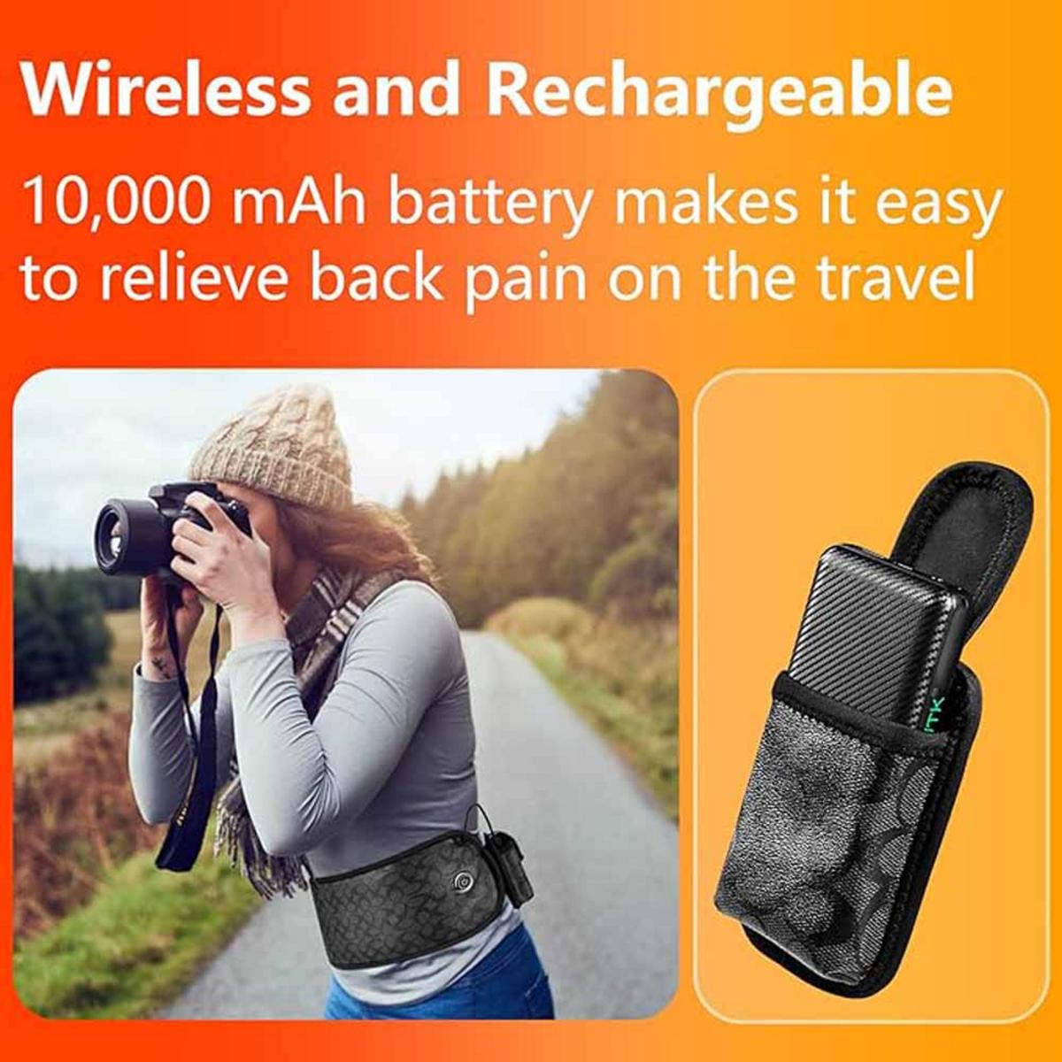 UTK Cordless Far Infrared Heating Pad, Wireless Heating Belt for Waist, Lumbar, Abdomen - Black UTK Cordless Far Infrared Heating Pad, Wireless Heating Belt for Waist, Lumbar, Abdomen - Black