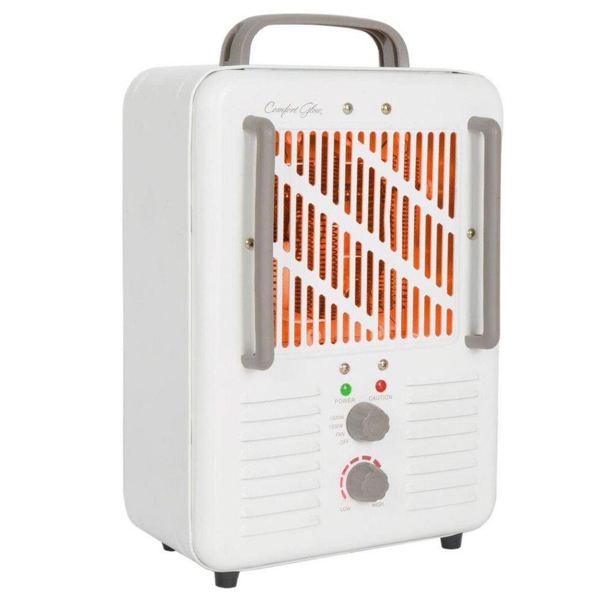 World Marketing Comfort Glow Milkhouse Style Electric Heater - White World Marketing Comfort Glow Milkhouse Style Electric Heater - White