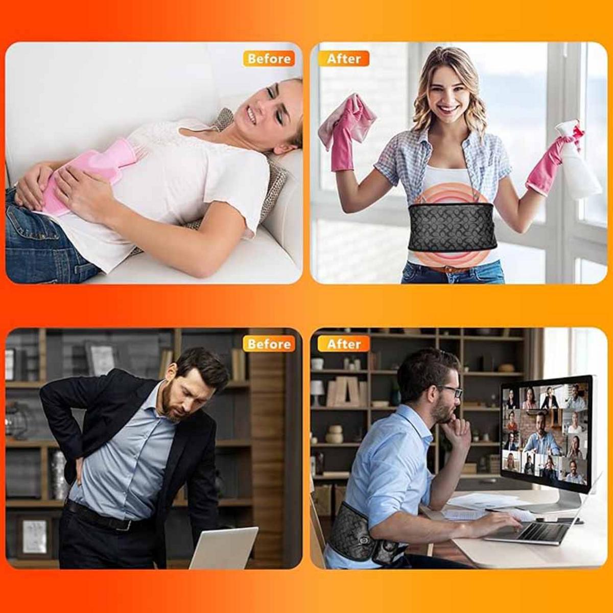 UTK Cordless Far Infrared Heating Pad, Wireless Heating Belt for Waist, Lumbar, Abdomen - Black UTK Cordless Far Infrared Heating Pad, Wireless Heating Belt for Waist, Lumbar, Abdomen - Black