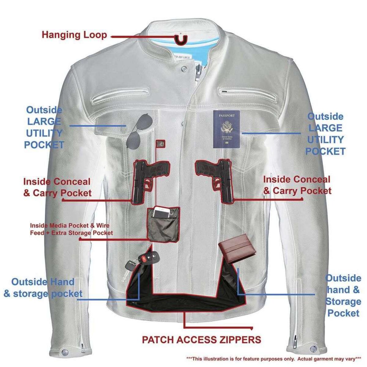 Milwaukee Leather Men's Cool-Tec Real Leather Scooter Style Motorcycle Jacket with Utility Pockets Milwaukee Leather Men's Cool-Tec Real Leather Scooter Style Motorcycle Jacket with Utility Pockets