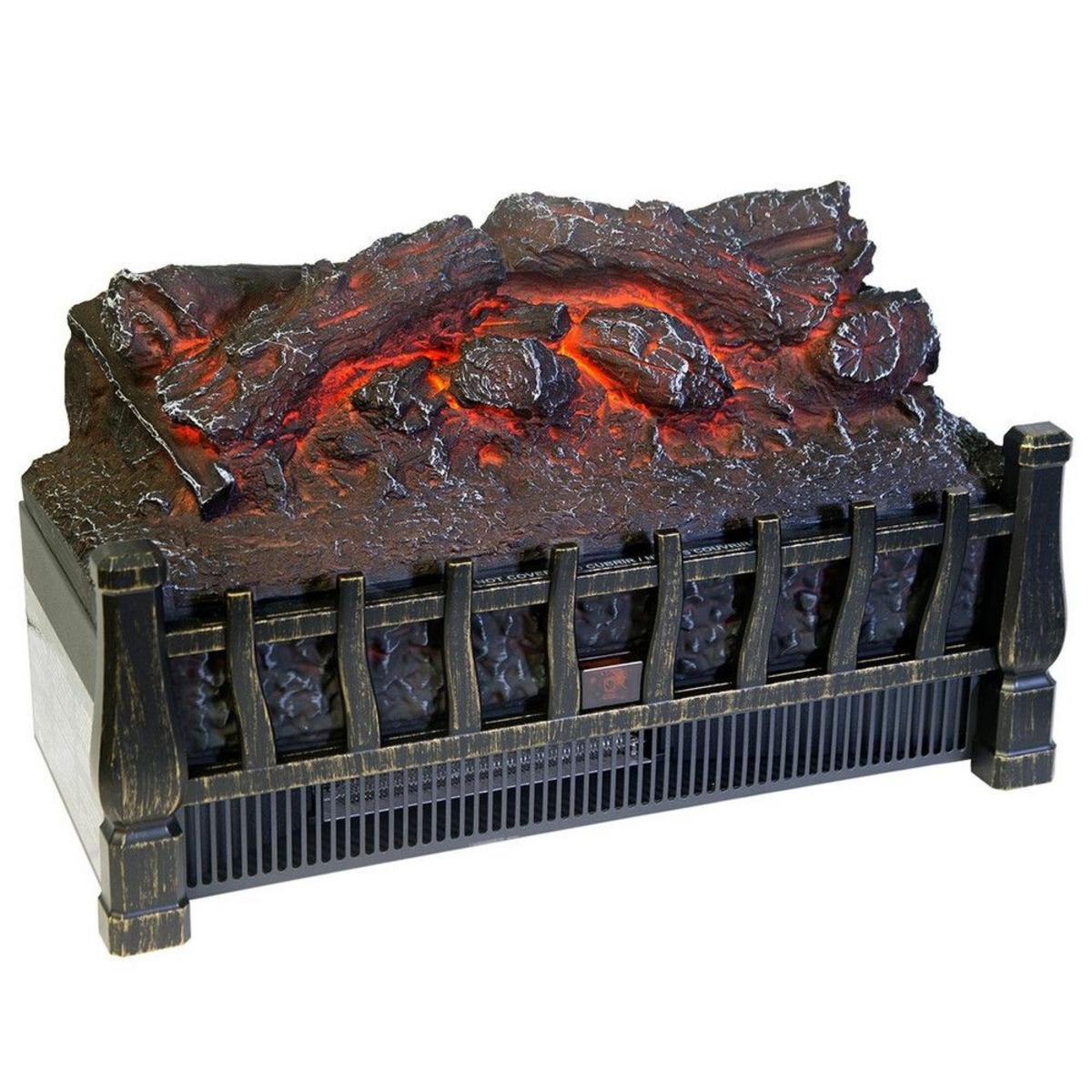World Marketing Comfort Glow Electric Log Set, Heater with Firebox Projection - Black World Marketing Comfort Glow Electric Log Set, Heater with Firebox Projection - Black