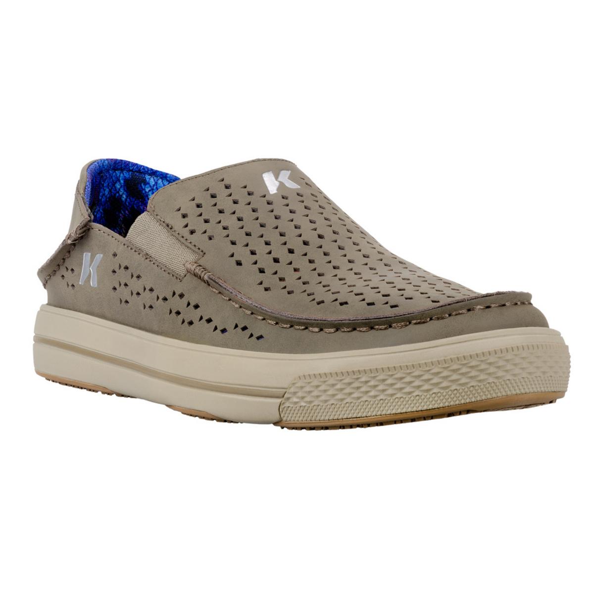 Korkers Fish Moc Vented Brown Trout with Fixed Kling-On Deck Soles Korkers Fish Moc Vented Brown Trout with Fixed Kling-On Deck Soles