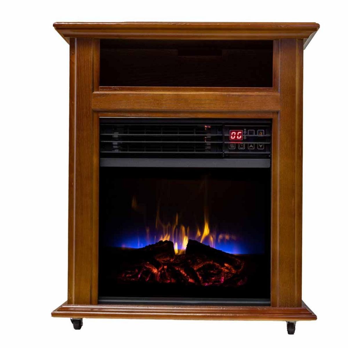 World Marketing Comfort Glow Electric Quartz Fireplace - French Walnut World Marketing Comfort Glow Electric Quartz Fireplace - French Walnut