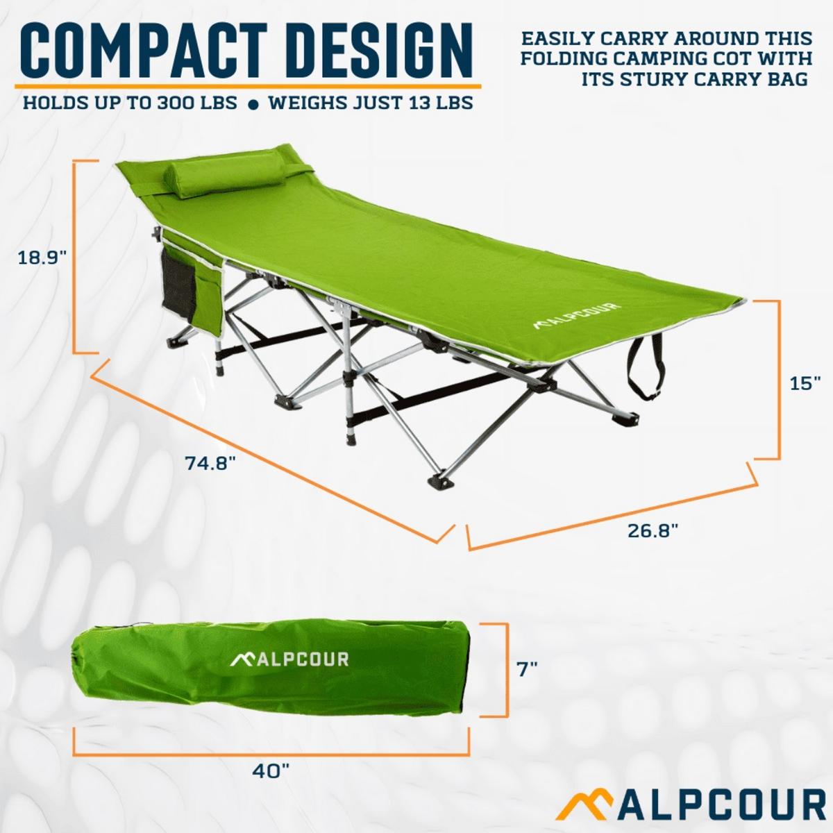 Alpcour Folding Camping Cot - Large Alpcour Folding Camping Cot - Large