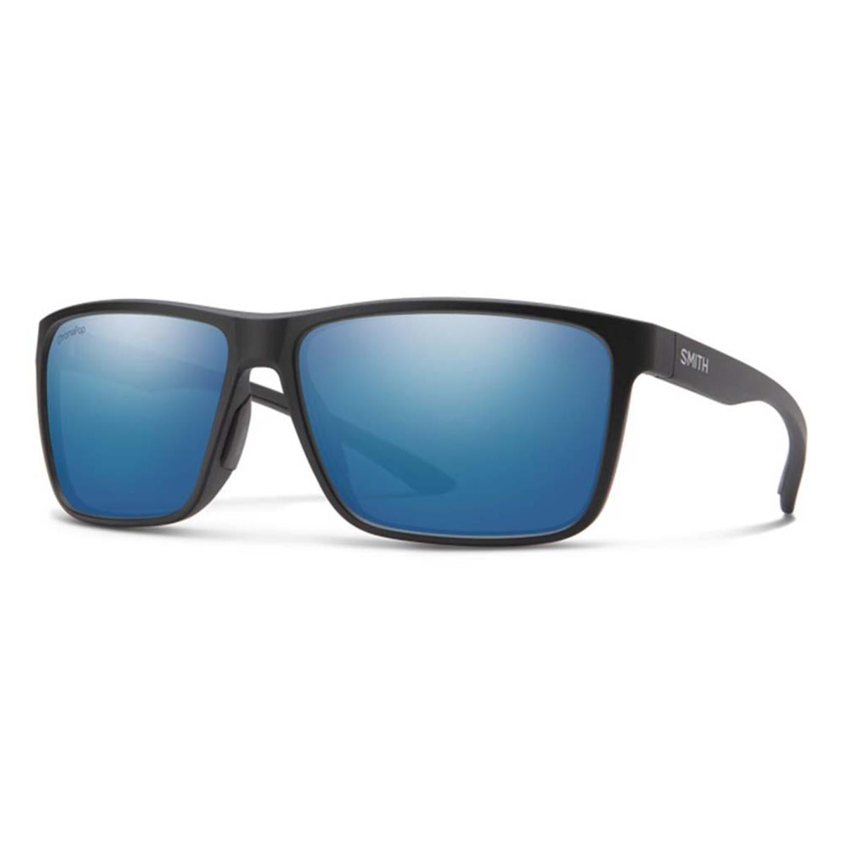 Smith Optics Riptide Sunglasses ChromaPop Glass Polarized Blue Mirror - Matte Black Frame Smith Optics Riptide Sunglasses ChromaPop Glass Polarized Blue Mirror - Matte Black Frame