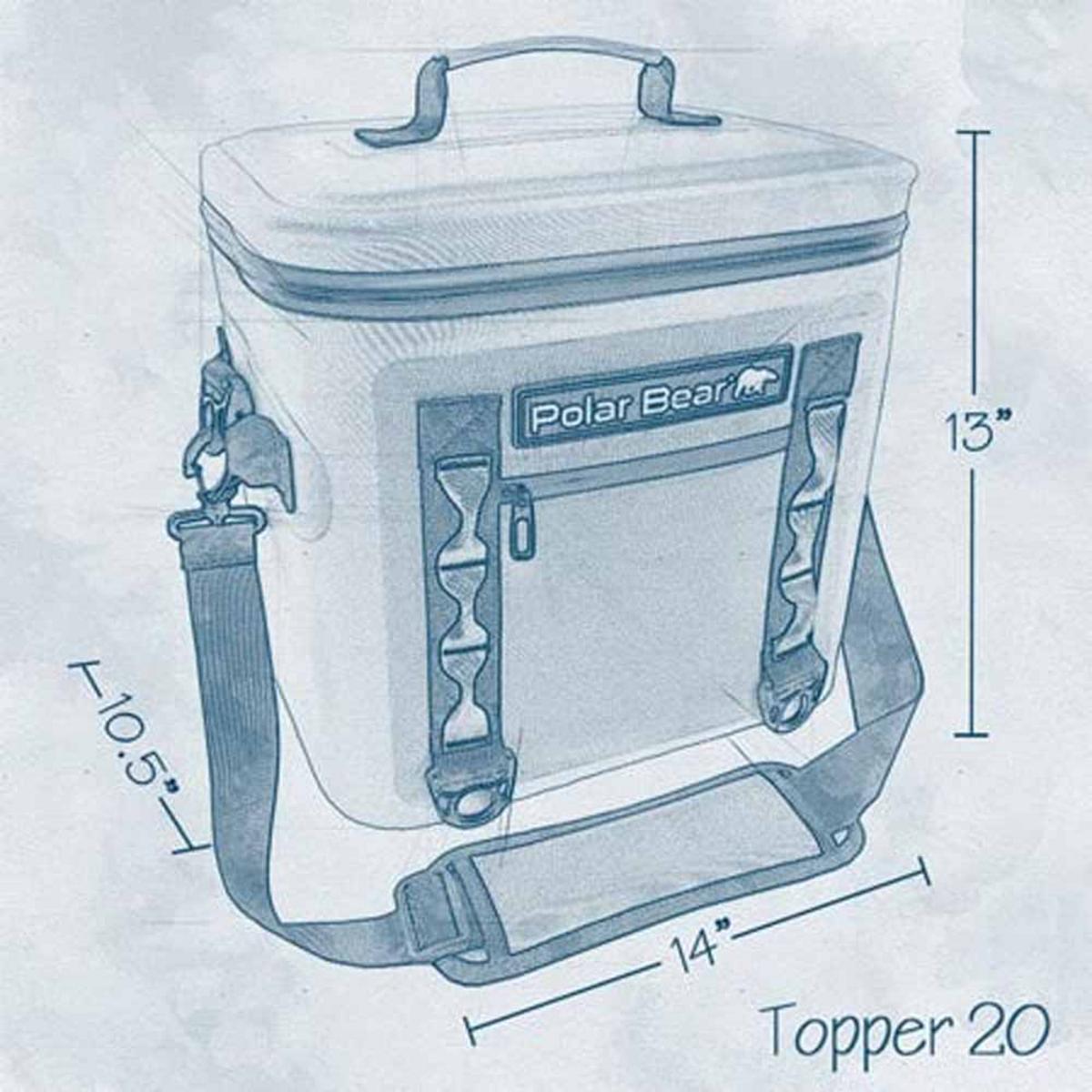 Polar Bear Coolers Topper 20 Cooler Bag - Grey Polar Bear Coolers Topper 20 Cooler Bag - Grey