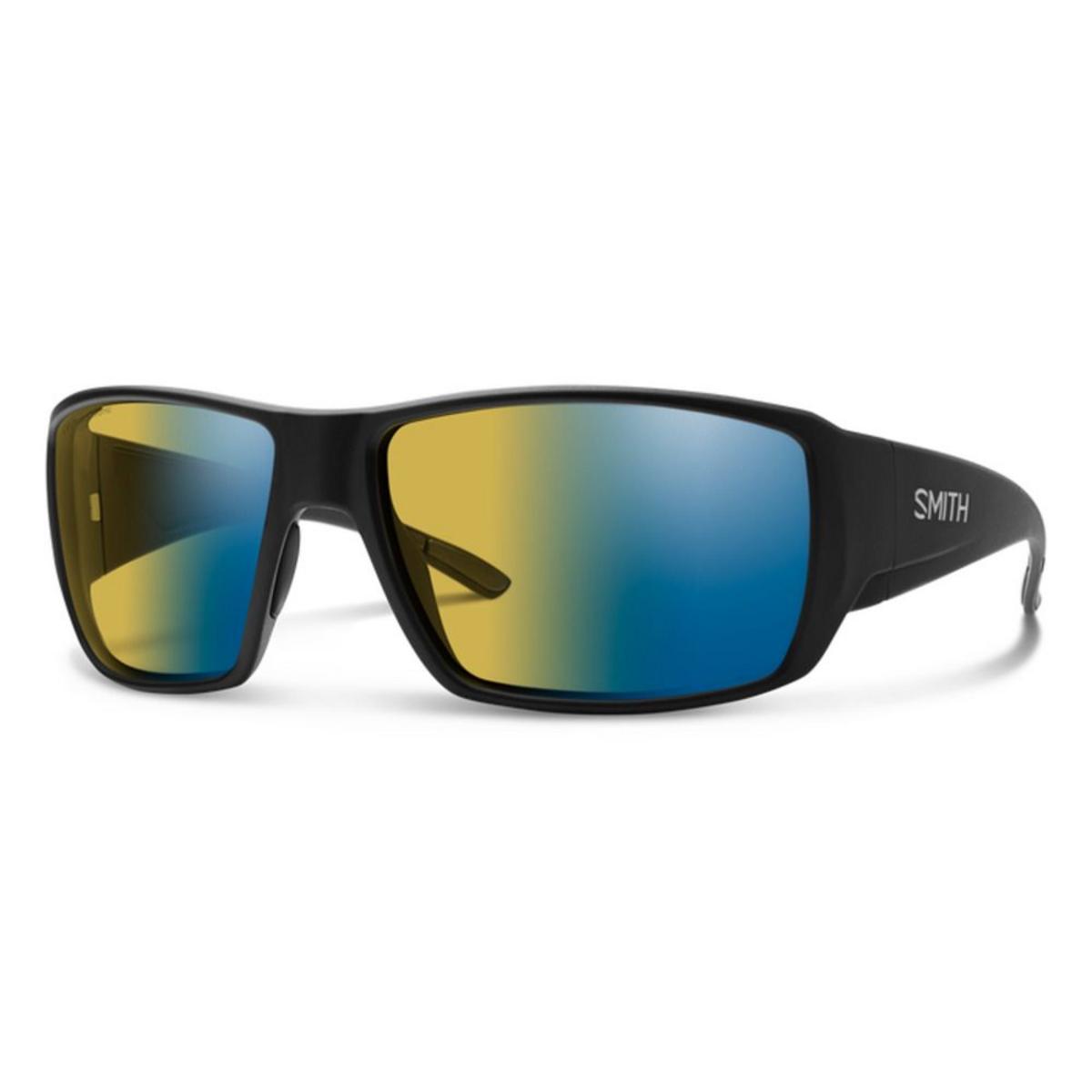 Smith Optics Guide's Choice Sunglasses ChromaPop Glass Polarchromic Yellow Blue Mirror - Matte Black Frame Smith Optics Guide's Choice Sunglasses ChromaPop Glass Polarchromic Yellow Blue Mirror - Matte Black Frame