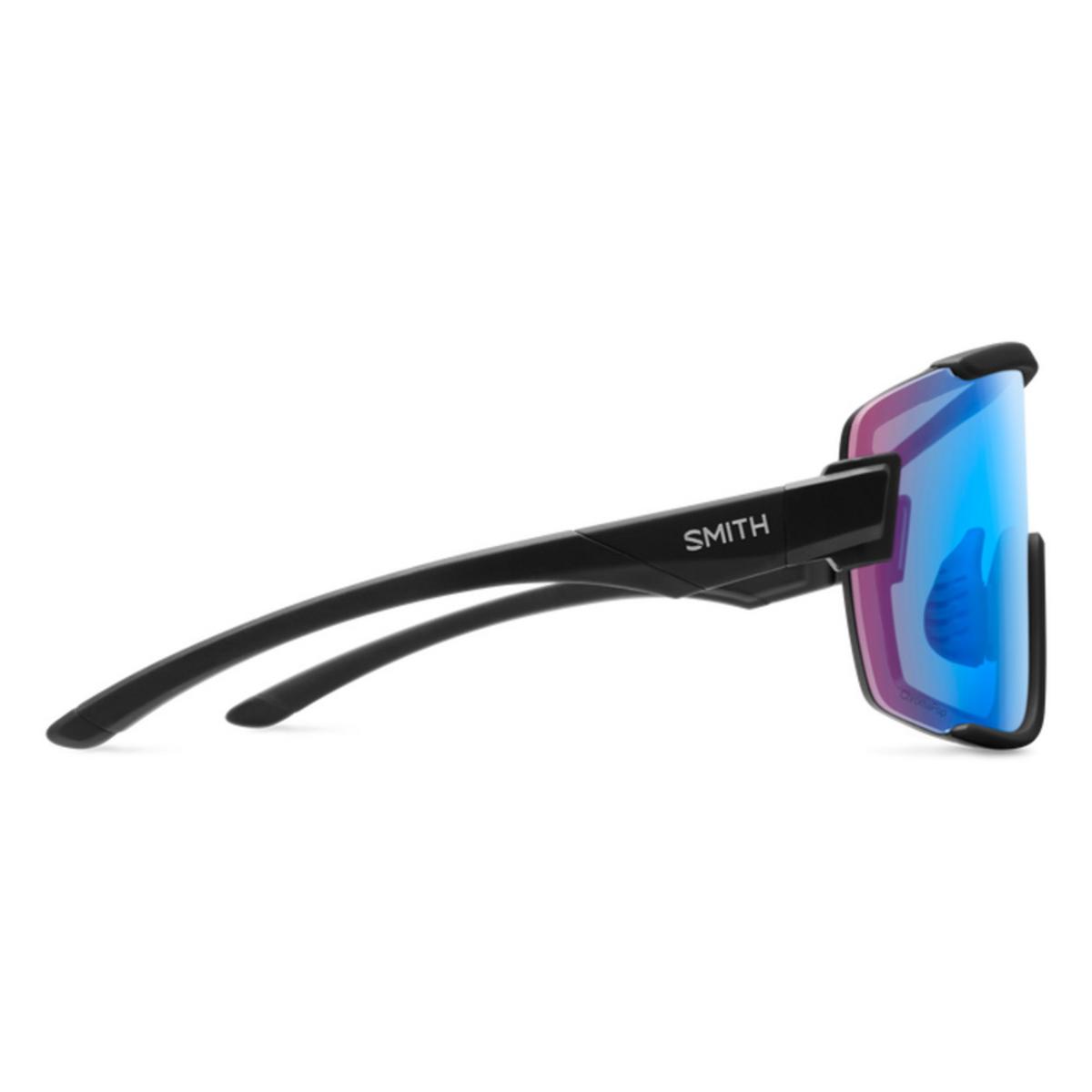 Smith Optics Wildcat Sunglasses ChromaPop Low Light Rose Blue Mirror - Matte Black Frame Smith Optics Wildcat Sunglasses ChromaPop Low Light Rose Blue Mirror - Matte Black Frame