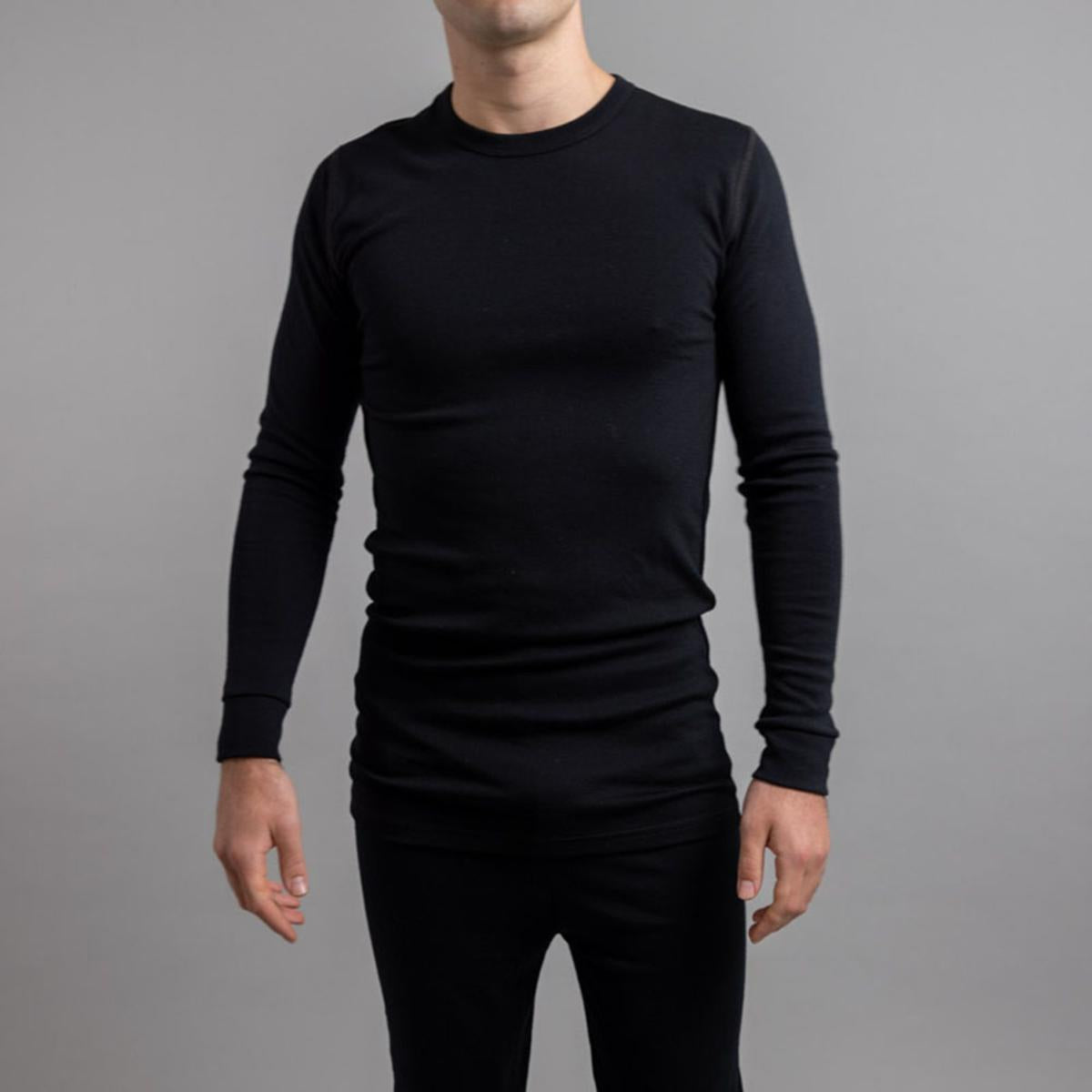 Merino Skins Unisex Long Sleeve Crew Neck - Black Merino Skins Unisex Long Sleeve Crew Neck - Black