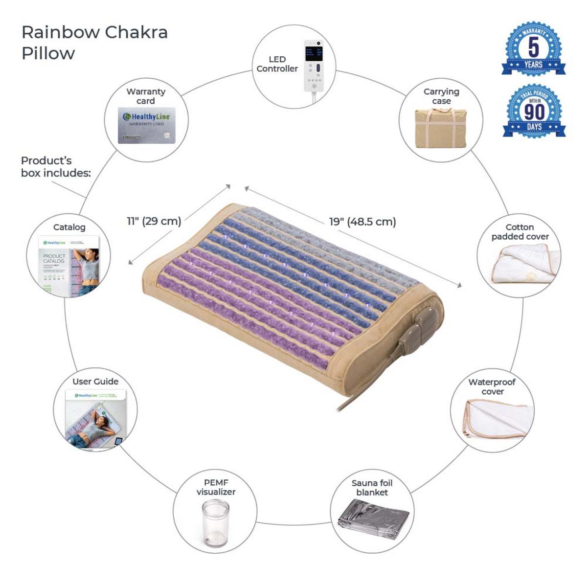 HealthyLine Rainbow Chakra Pillow Soft - Photon - Heated HealthyLine Rainbow Chakra Pillow Soft - Photon - Heated