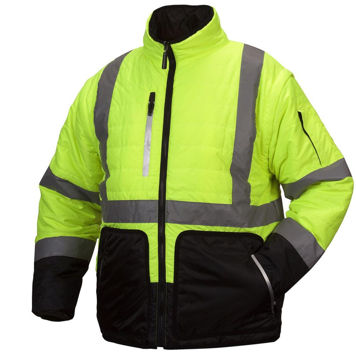 Pyramex Safety Winter Wear RJR33 Series Class 3 Hi-Vis Lime 4-in-1 Quilted Reversible Jacket Pyramex Safety Winter Wear RJR33 Series Class 3 Hi-Vis Lime 4-in-1 Quilted Reversible Jacket