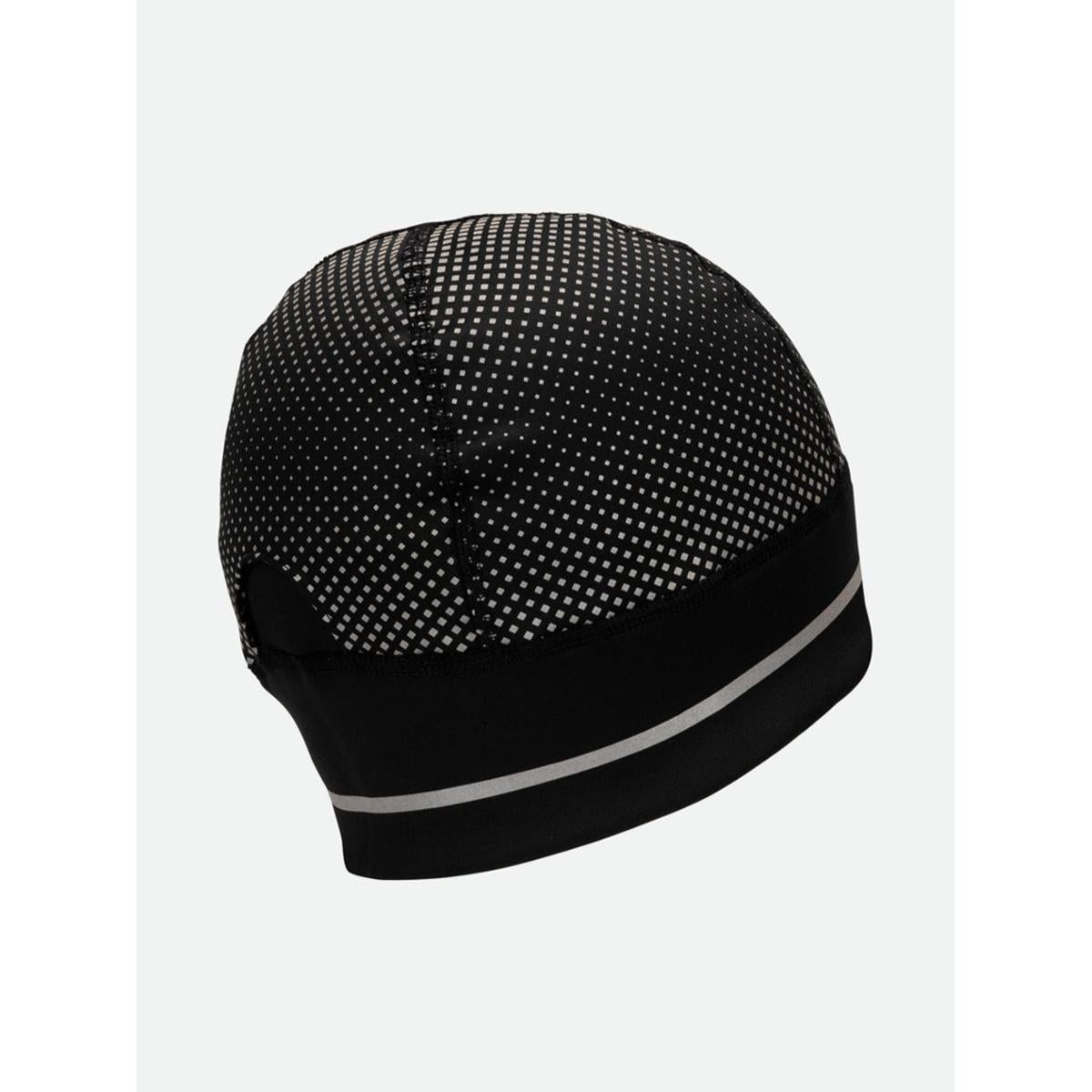 Nathan HyperNight Reflective Ponytail Beanie - Black/Geo Print Nathan HyperNight Reflective Ponytail Beanie - Black/Geo Print