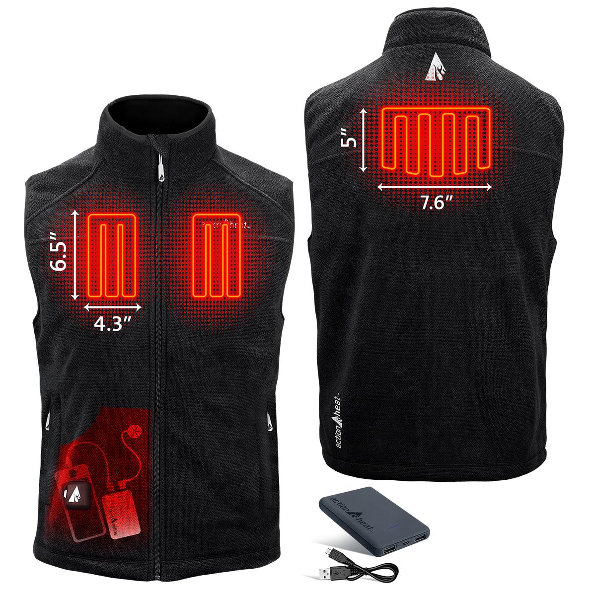 ActionHeat 5V Men's Performance Fleece Battery Heated Vest ActionHeat 5V Men's Performance Fleece Battery Heated Vest