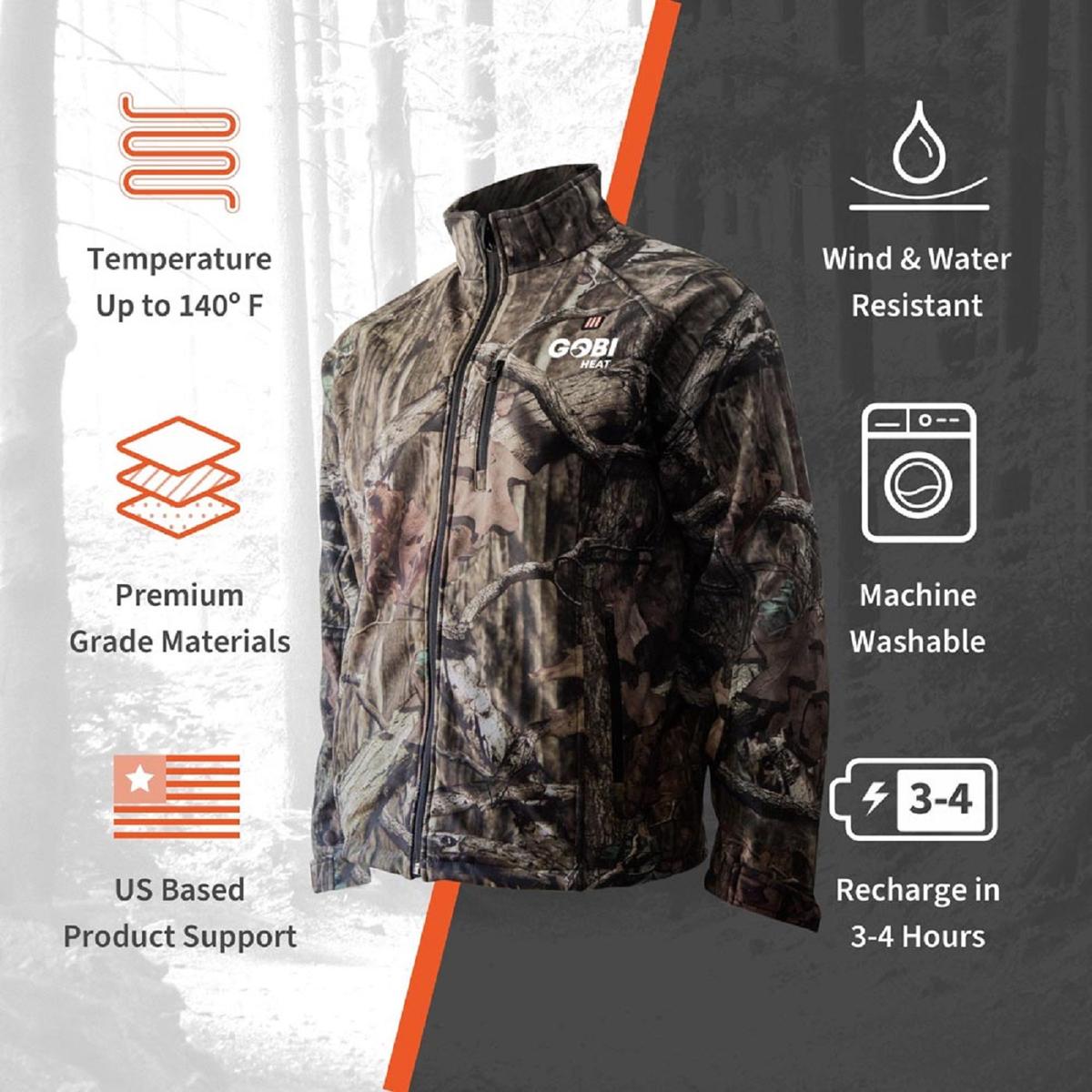 Gobi Heat Men's Sahara Heated Hunting Jacket - Mossy Oak Camo Gobi Heat Men's Sahara Heated Hunting Jacket - Mossy Oak Camo