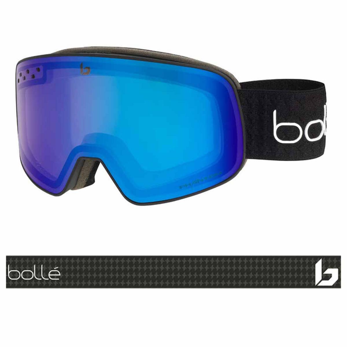 Bolle Nevada Goggle Black Cross Matte - Phantom+ Blue Semi-Polarized Photochromic Bolle Nevada Goggle Black Cross Matte - Phantom+ Blue Semi-Polarized Photochromic