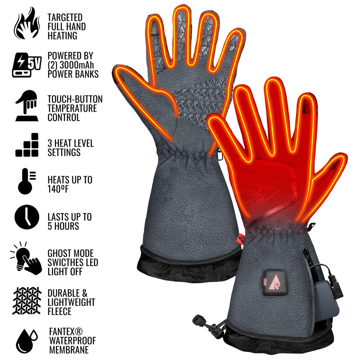 ActionHeat 5V Men's Slim Fit Fleece Heated Gloves ActionHeat 5V Men's Slim Fit Fleece Heated Gloves