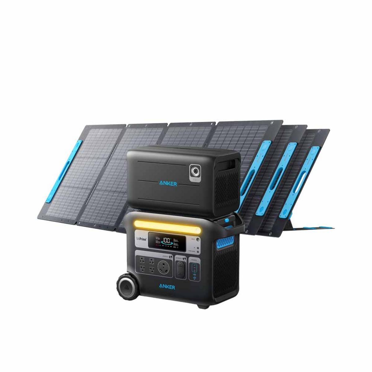 Anker Solar Generator 767 - PowerHouse 2048Wh with 3 x 200W Solar Panel and Expansion Battery Anker Solar Generator 767 - PowerHouse 2048Wh with 3 x 200W Solar Panel and Expansion Battery
