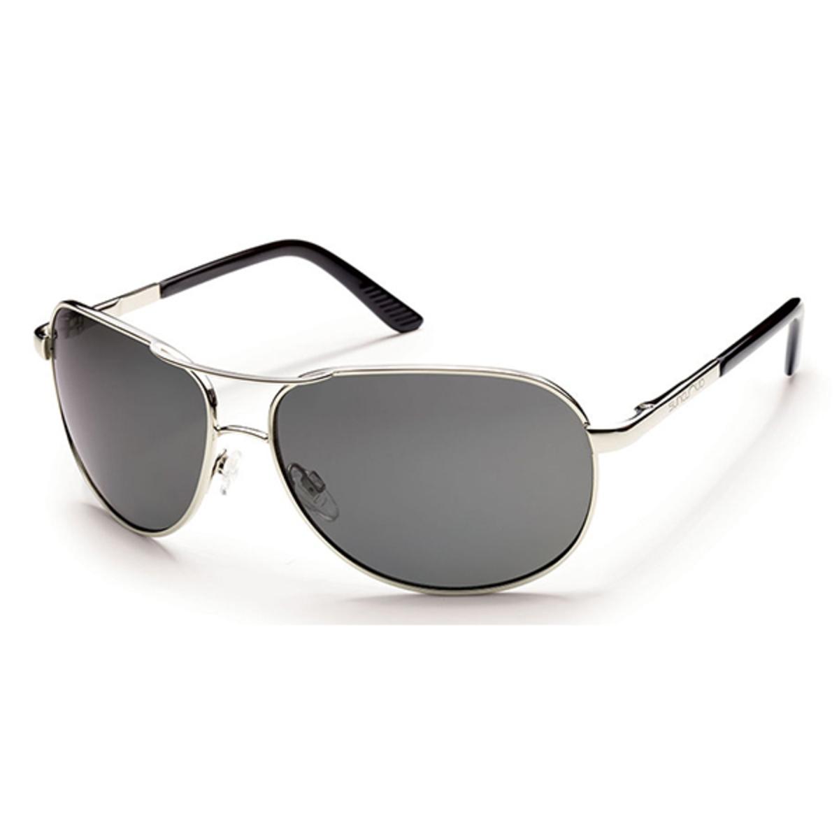 Suncloud Metals Aviator Silver Polarized Gray Sunglasses Suncloud Metals Aviator Silver Polarized Gray Sunglasses