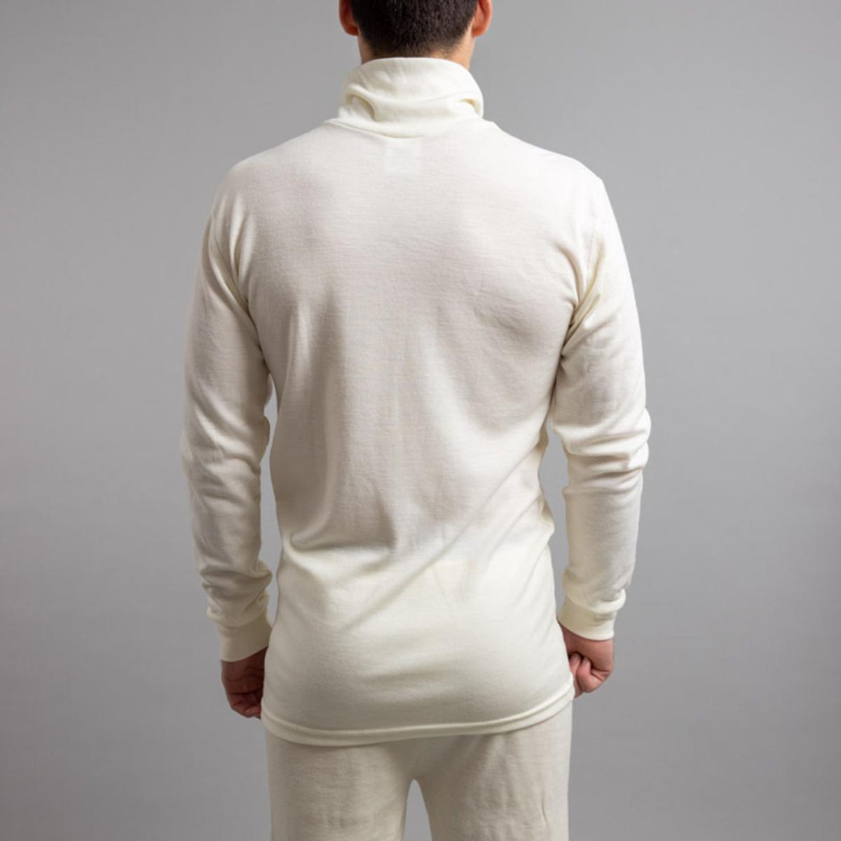 Merino Skins Unisex Long Sleeve Half Zip Front - White Merino Skins Unisex Long Sleeve Half Zip Front - White