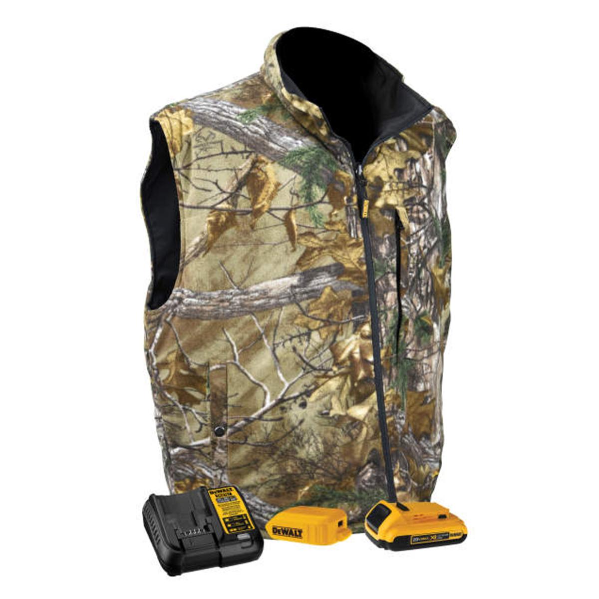 DeWalt Realtree Xtra Men's Camouflage Fleece Heated Vest with Battery DeWalt Realtree Xtra Men's Camouflage Fleece Heated Vest with Battery