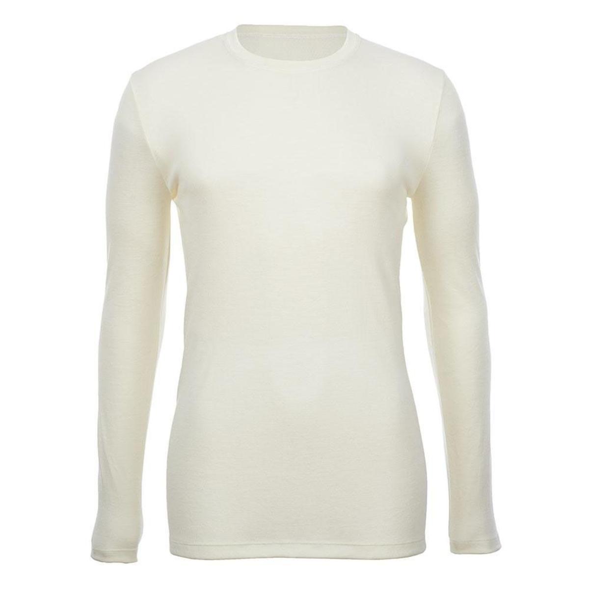 Merino Skins Unisex Long Sleeve Crew Neck - White Merino Skins Unisex Long Sleeve Crew Neck - White