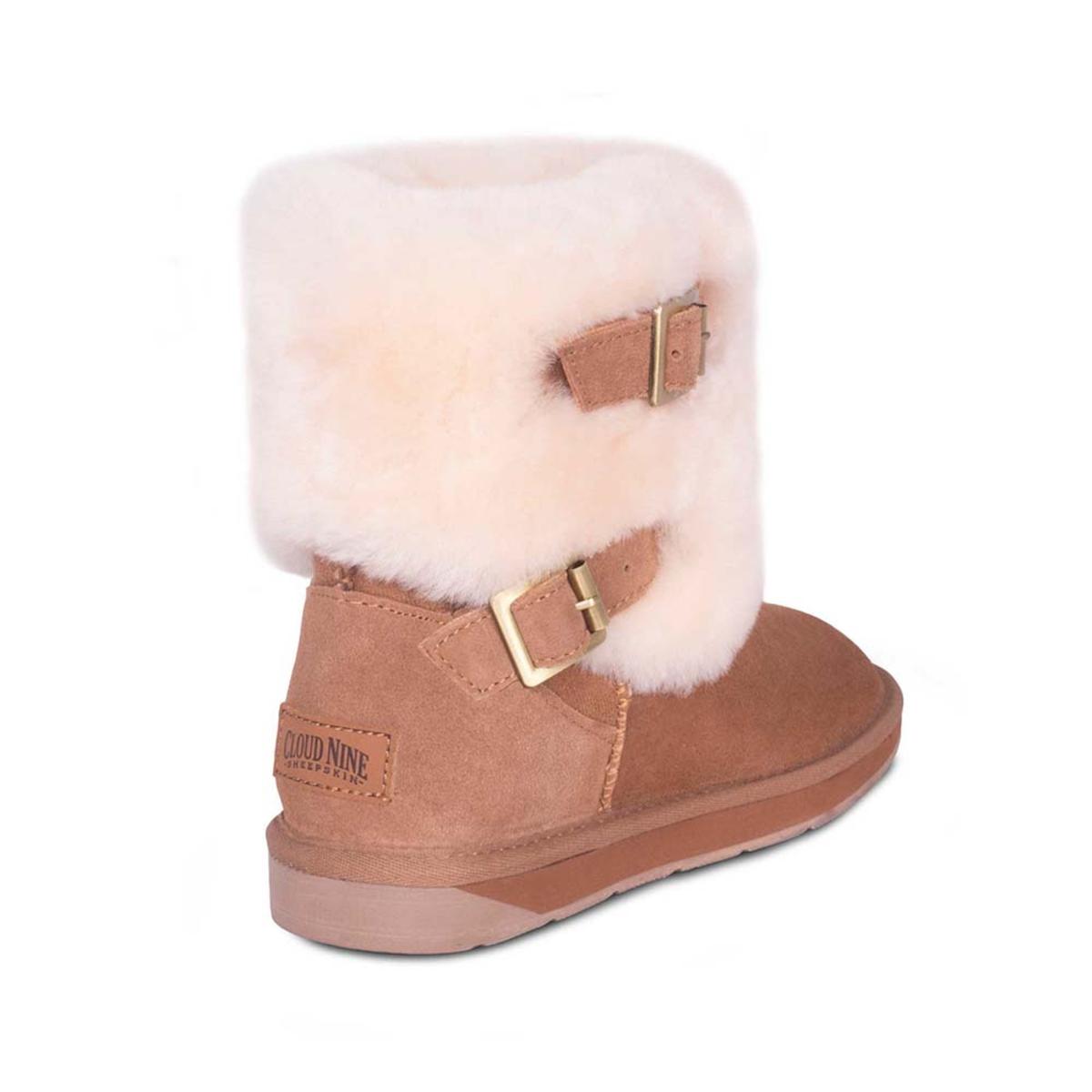 Cloud Nine Sheepskin Ladies Two Buckle Sheepskin Boots (Grey 8) Cloud Nine Sheepskin Ladies Two Buckle Sheepskin Boots (Grey 8)