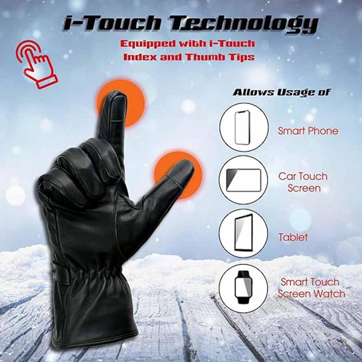 Milwaukee Leather Men's 7V Leather Heated Winter Gloves Milwaukee Leather Men's 7V Leather Heated Winter Gloves