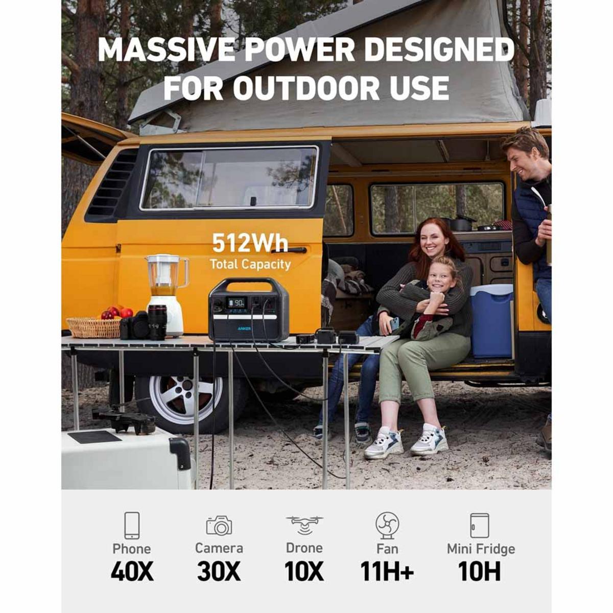 Anker 535 Solar Generator - PowerHouse 512Wh with 100W Solar Panel Anker 535 Solar Generator - PowerHouse 512Wh with 100W Solar Panel