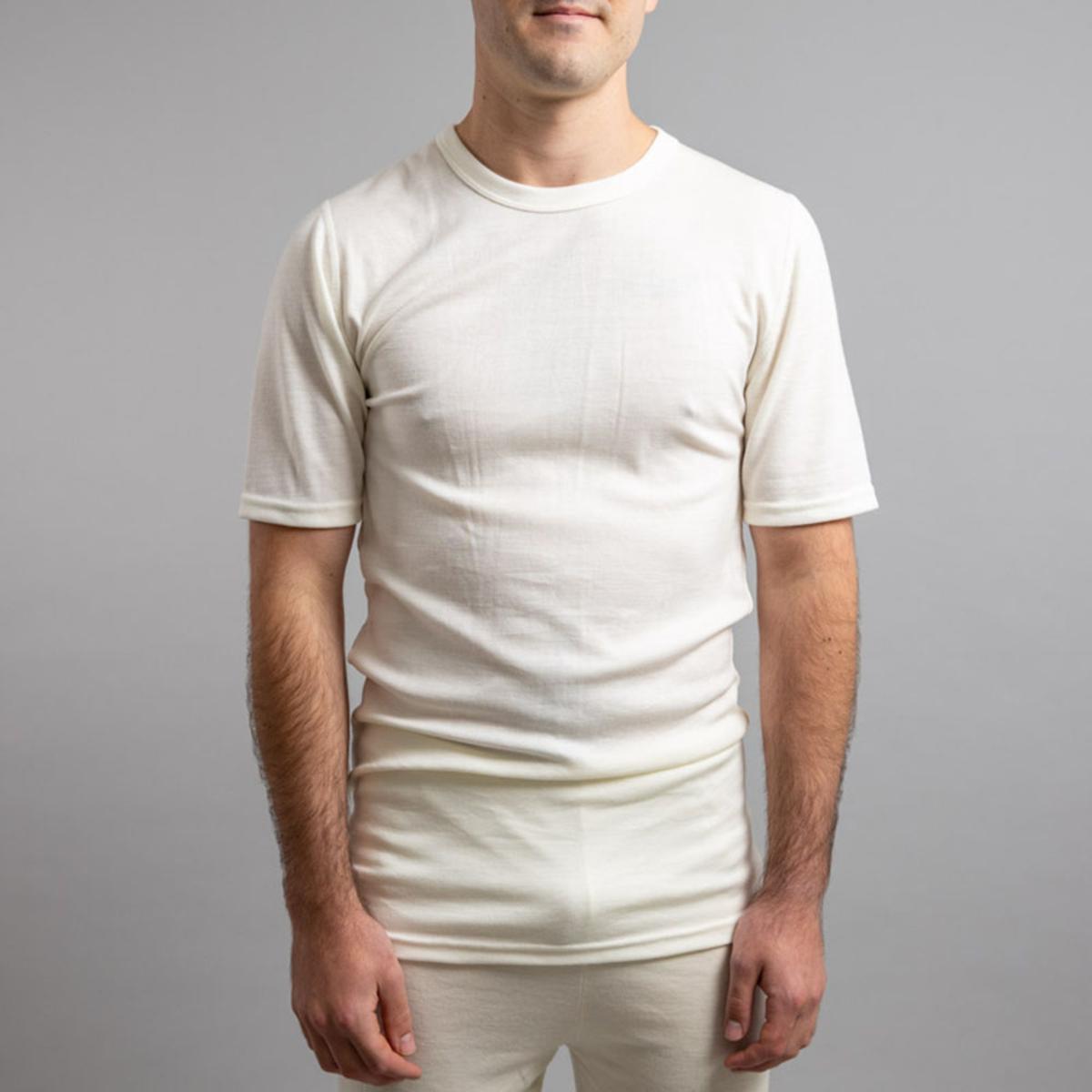 Merino Skins Unisex Short Sleeve Crew Neck - White Merino Skins Unisex Short Sleeve Crew Neck - White