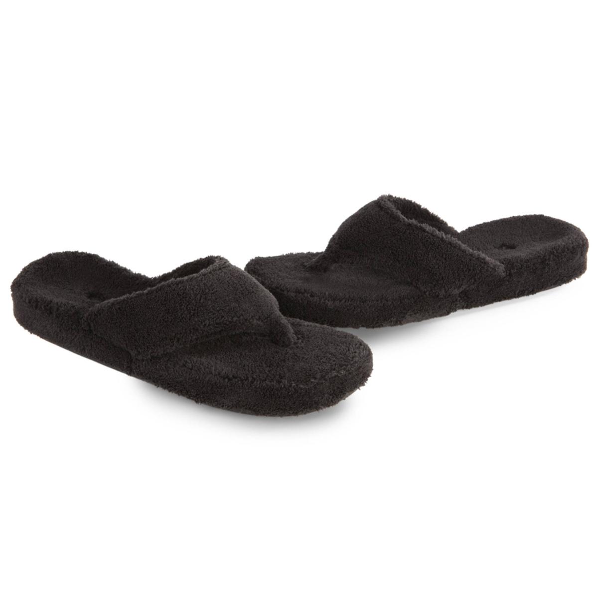 ACORN Women's Spa Thong Slippers - Black ACORN Women's Spa Thong Slippers - Black