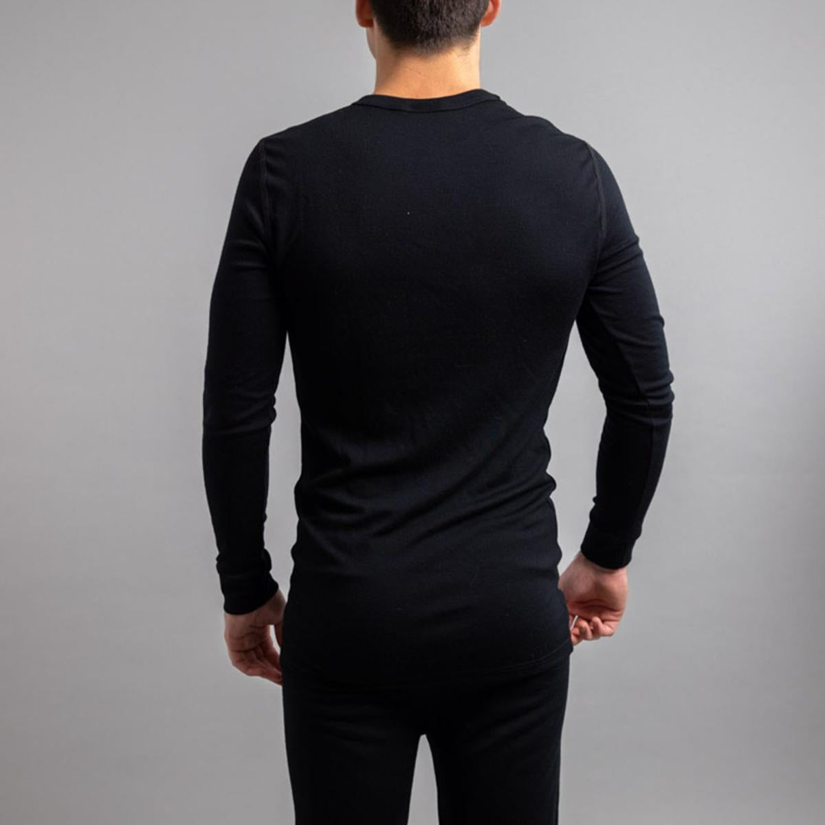 Merino Skins Unisex Long Sleeve Crew Neck - Black Merino Skins Unisex Long Sleeve Crew Neck - Black