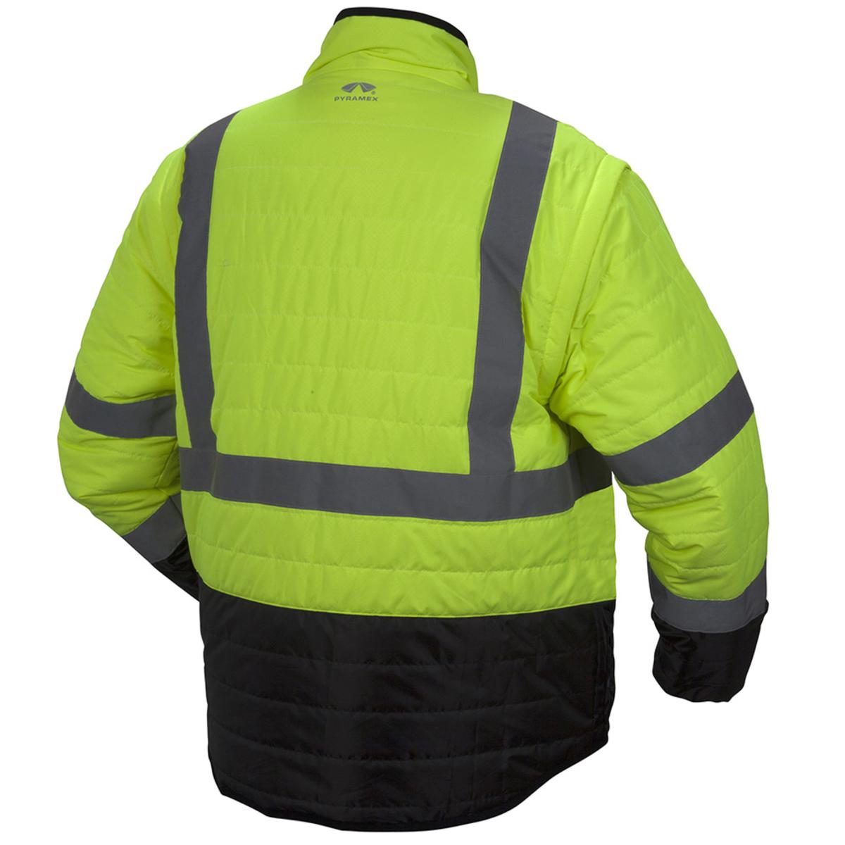Pyramex Safety Winter Wear RJR33 Series Class 3 Hi-Vis Lime 4-in-1 Quilted Reversible Jacket Pyramex Safety Winter Wear RJR33 Series Class 3 Hi-Vis Lime 4-in-1 Quilted Reversible Jacket