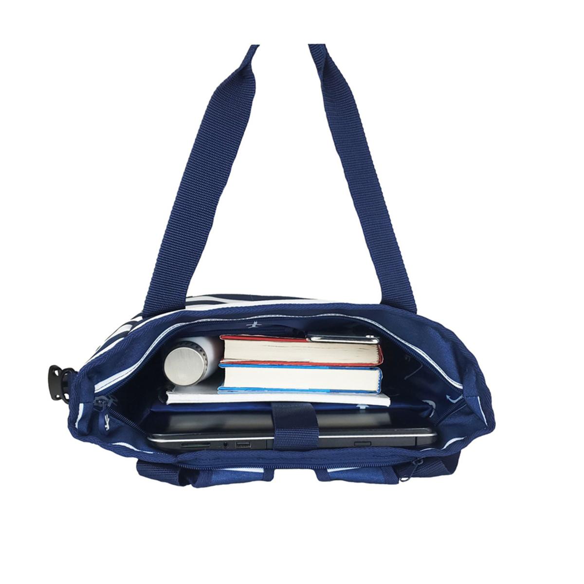 Geckobrands Convertible Tote & Backpack - Blue/White Stripe Geckobrands Convertible Tote & Backpack - Blue/White Stripe