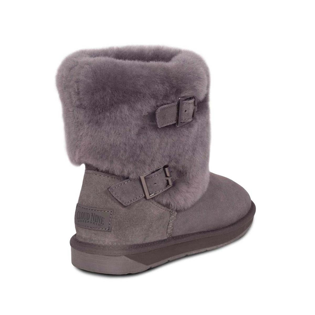 Cloud Nine Sheepskin Ladies Two Buckle Sheepskin Boots (Grey 8) Cloud Nine Sheepskin Ladies Two Buckle Sheepskin Boots (Grey 8)