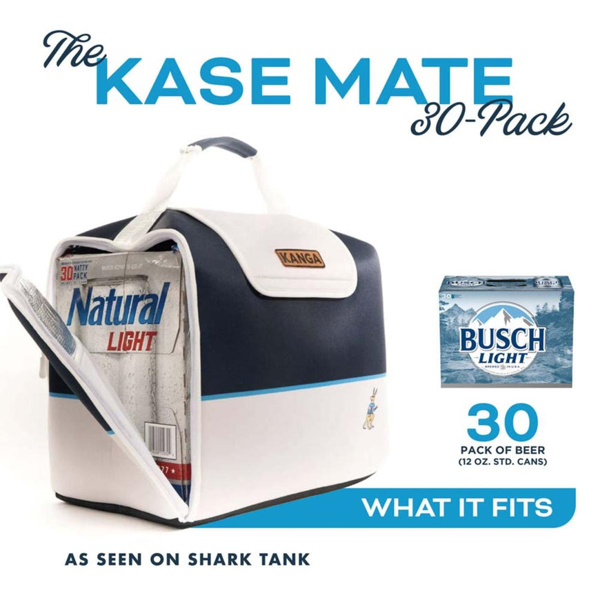 Kanga Coolers Malibu Kase Mate Standard 30 Pack Cooler - White/Navy
