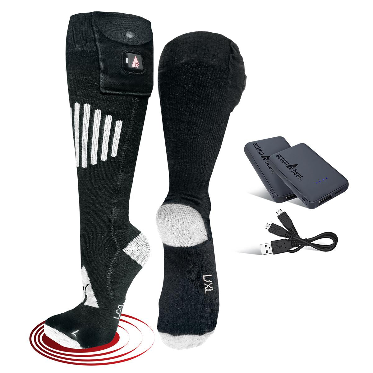 ActionHeat 5V Battery Heated Socks - Cotton ActionHeat 5V Battery Heated Socks - Cotton