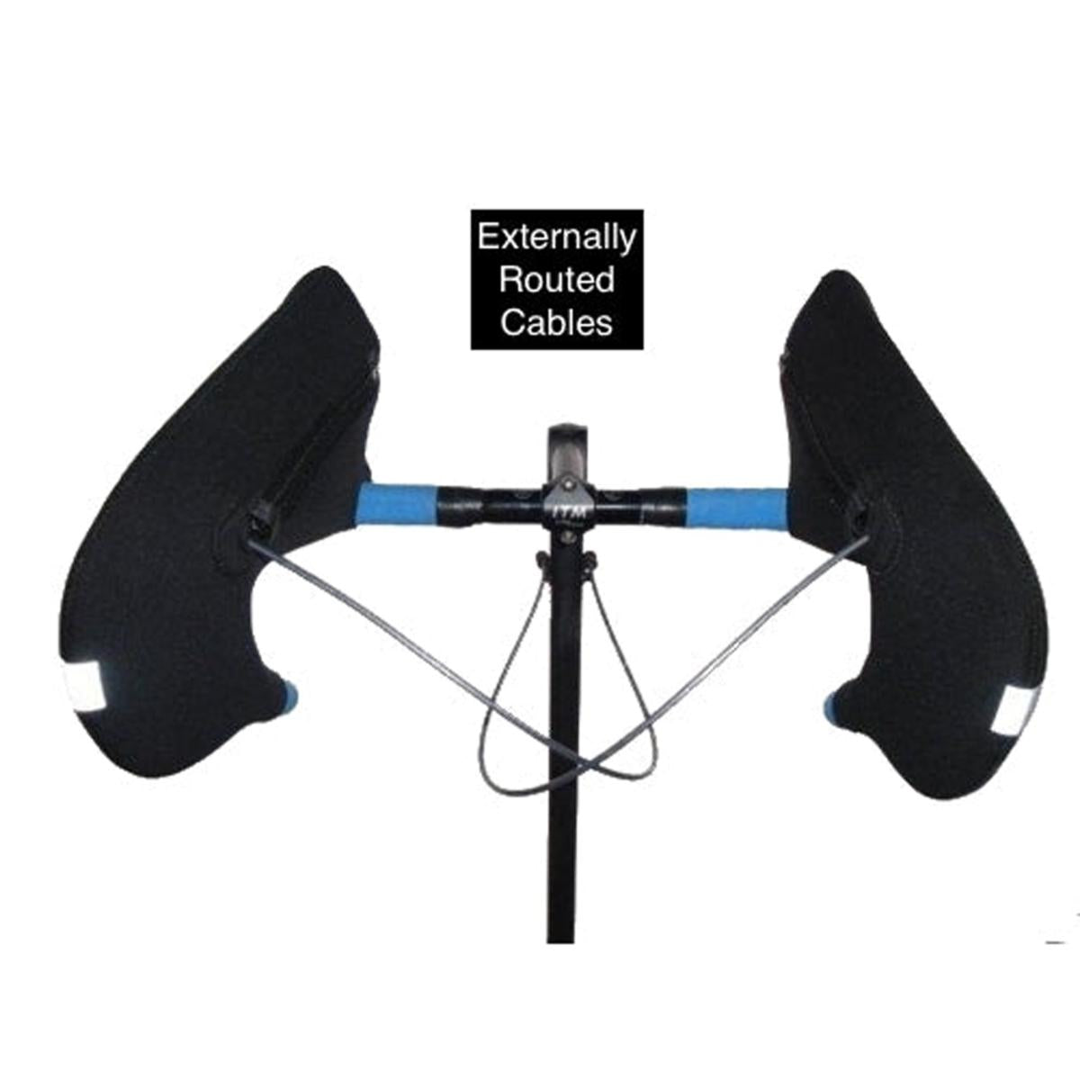 Bar Mitts Externally Routed Cables Road Pogie Handlebar Mittens Extreme - Large Black Bar Mitts Externally Routed Cables Road Pogie Handlebar Mittens Extreme - Large Black