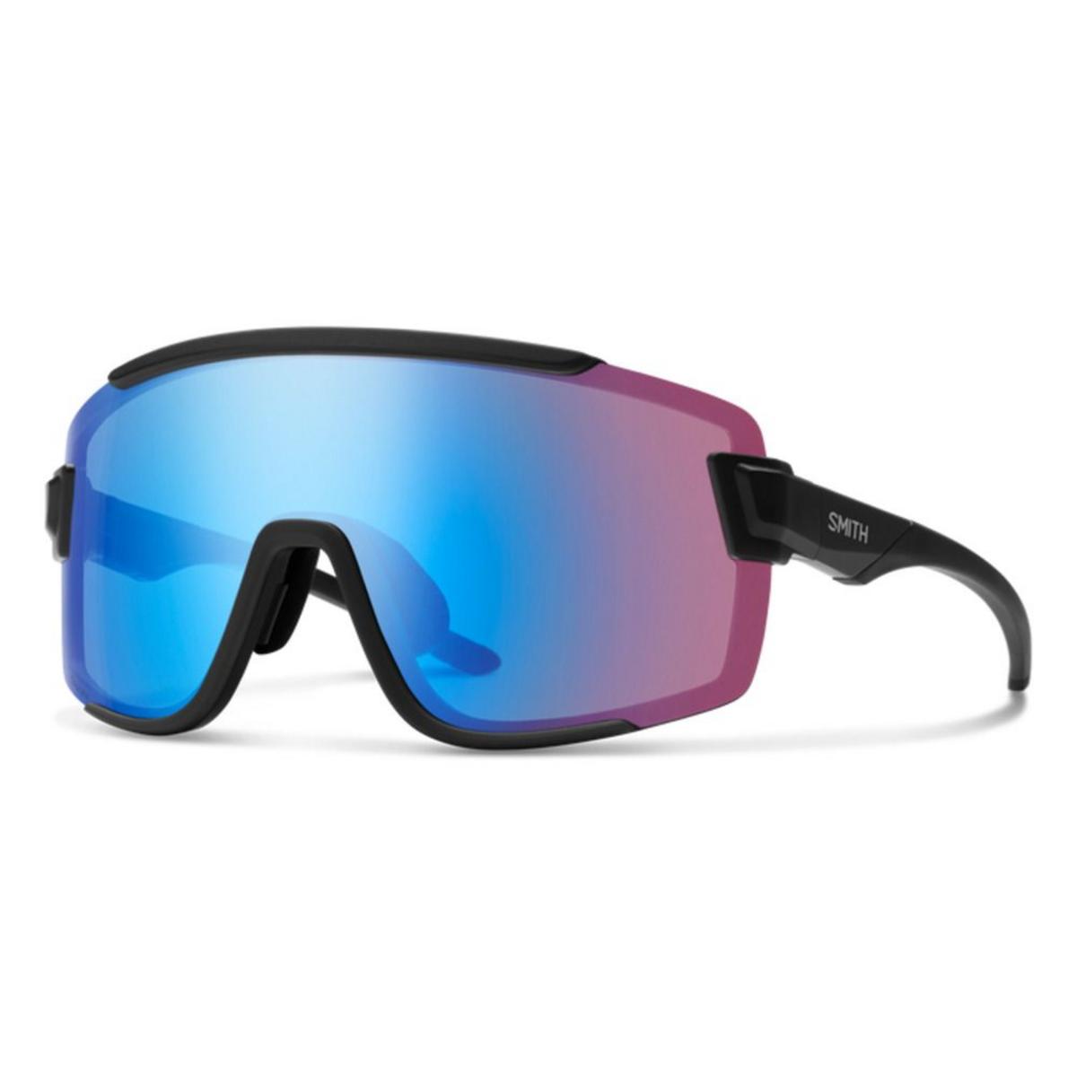Smith Optics Wildcat Sunglasses ChromaPop Low Light Rose Blue Mirror - Matte Black Frame Smith Optics Wildcat Sunglasses ChromaPop Low Light Rose Blue Mirror - Matte Black Frame